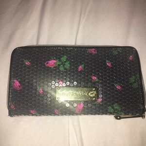 Black and floral BRAND NEW Betsey Johnson wallet